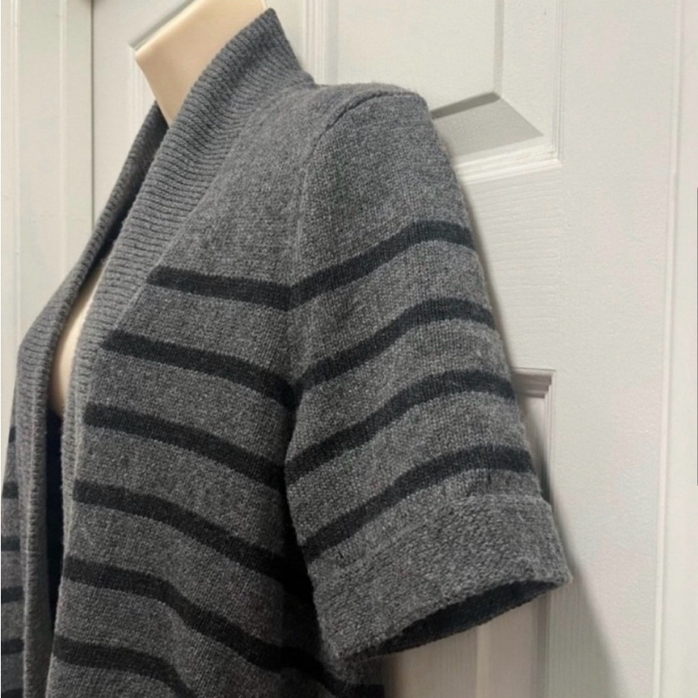 Rag & Bone Knit Wool/Cashmere Blend Cardigan Preppy Black/Grey Stripe -Med - EUC - Picture 4 of 8